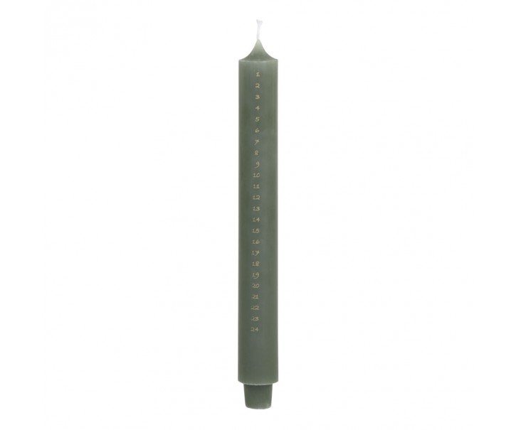 Zelená adventní svíčka s čísly 1-24 Advent Candle - Ø 3*29cm / 20h