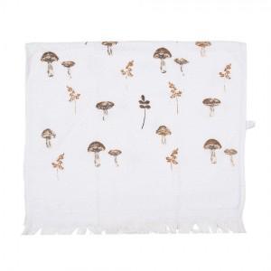 Bílý kuchyňský froté ručník s houbičkami Little Forest Jewels - 40*66 cm