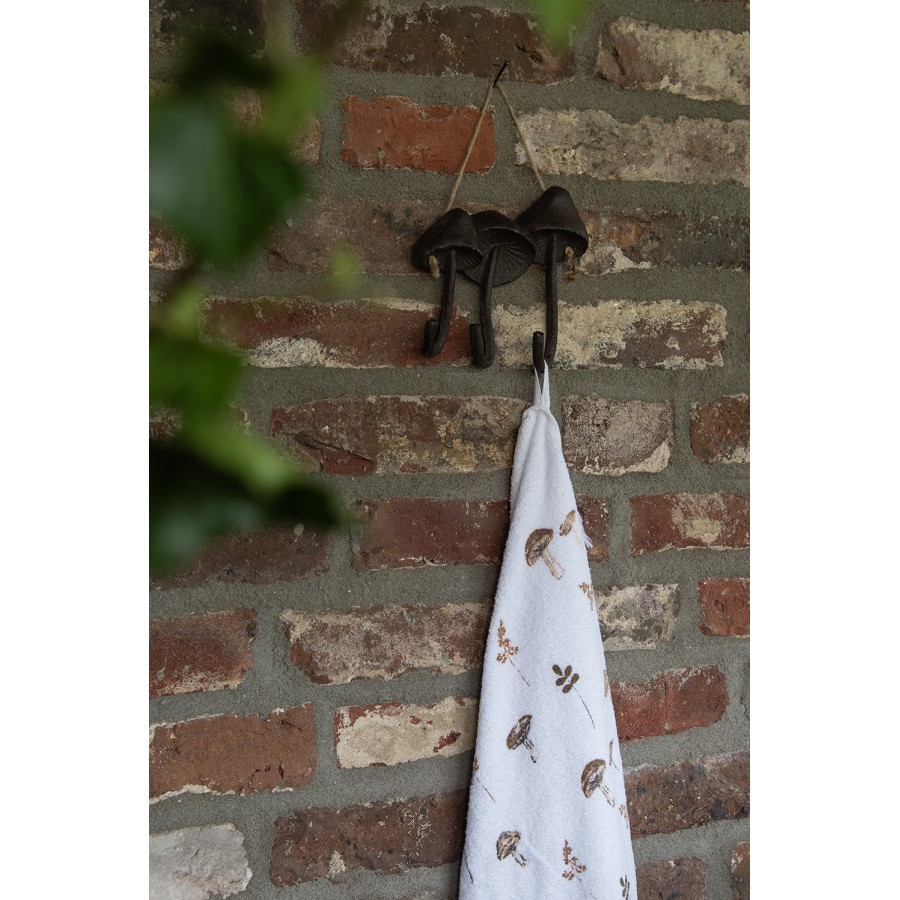 Bílý kuchyňský froté ručník s houbičkami Little Forest Jewels - 40*66 cm