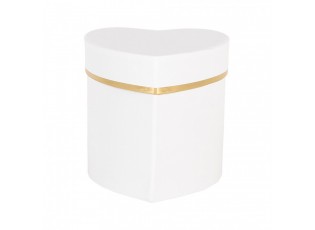 Gift Box 10x10x10 Cm White Cardboard Heart-Shaped - 10,00 cm