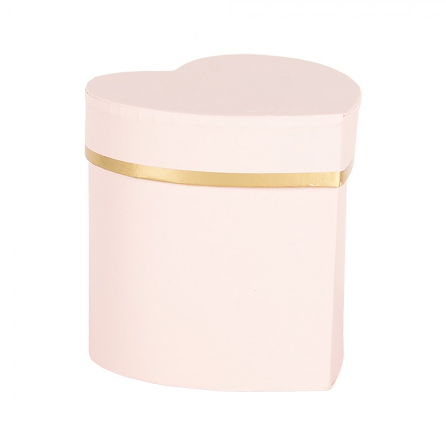 Gift Box 10x10x10 Cm Pink Cardboard Heart-Shaped - 10,00 cm