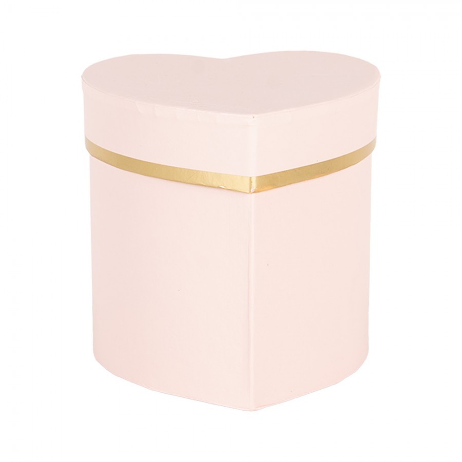 Gift Box 10x10x10 Cm Pink Cardboard Heart-Shaped - 10,00 cm
