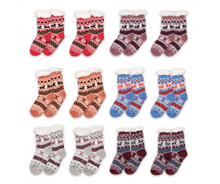 Christmas Socks Set Of 12 One Size Multicoloured Synthetic Deer - One size Clayre & Eef