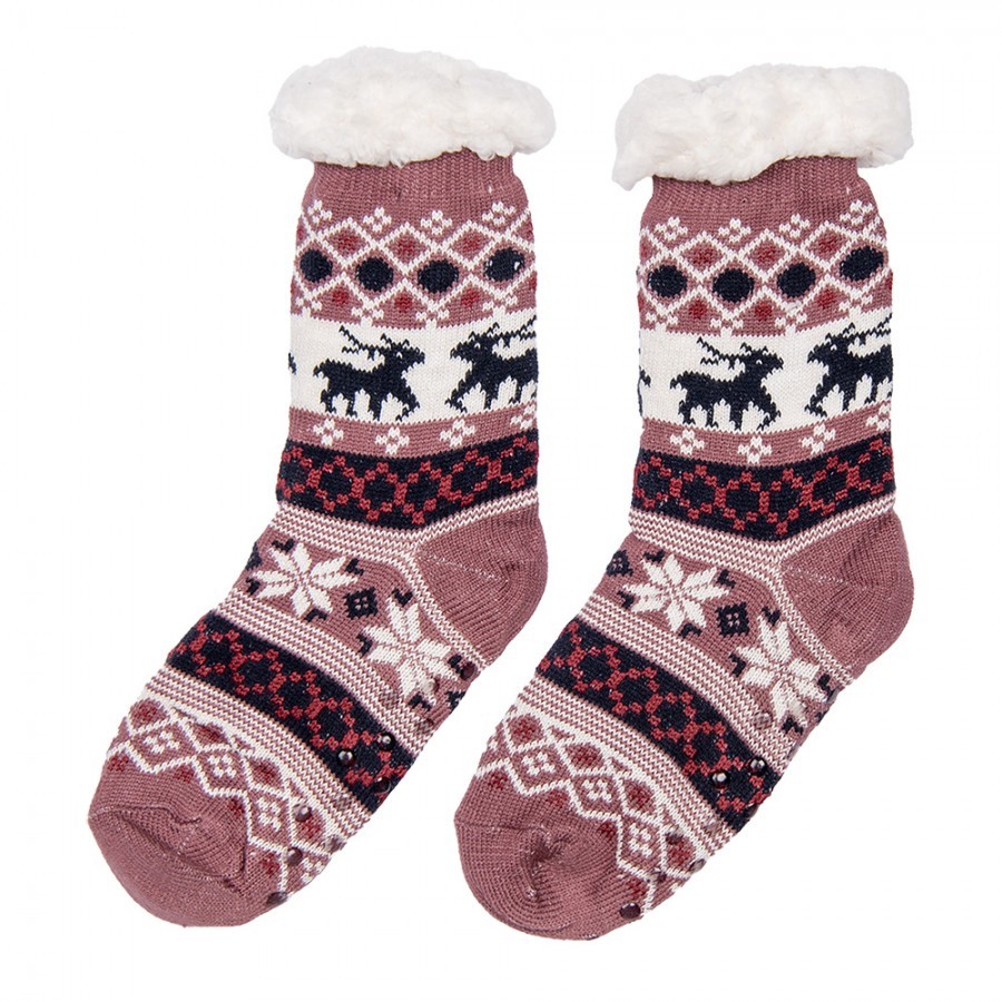 Christmas Socks Set Of 12 One Size Multicoloured Synthetic Deer - One size