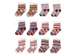 Christmas Socks Set Of 12 One Size Multicoloured Synthetic Snowflakes - One size