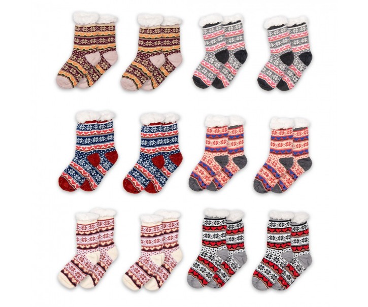 Christmas Socks Set Of 12 One Size Multicoloured Synthetic Snowflakes - One size Clayre & Eef