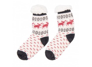 Christmas Socks Set Of 12 One Size Multicoloured Synthetic Deer - One size