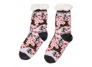 Christmas Socks Set Of 12 One Size Multicoloured Synthetic Deer - One size