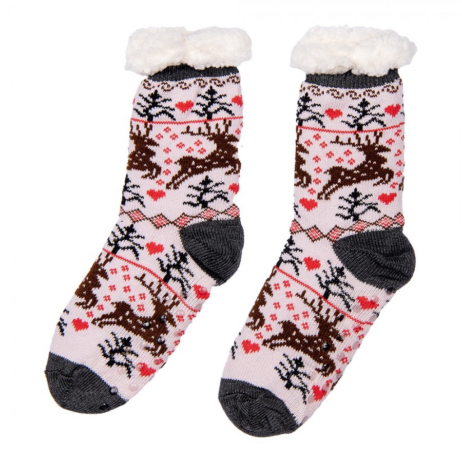 Christmas Socks Set Of 12 One Size Multicoloured Synthetic Deer - One size