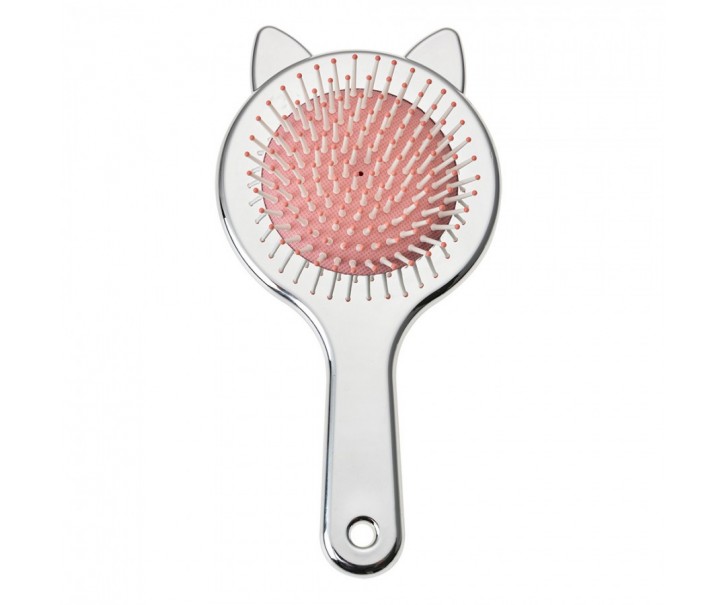 Hair Brush 19x10x3 Cm Silver Colored Plastic Cat - 19*10*3 cm Clayre & Eef