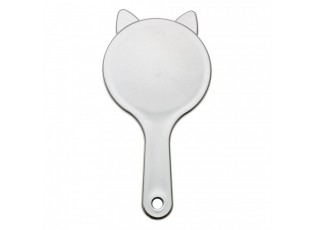 Hair Brush 19x10x3 Cm Silver Colored Plastic Cat - 19*10*3 cm