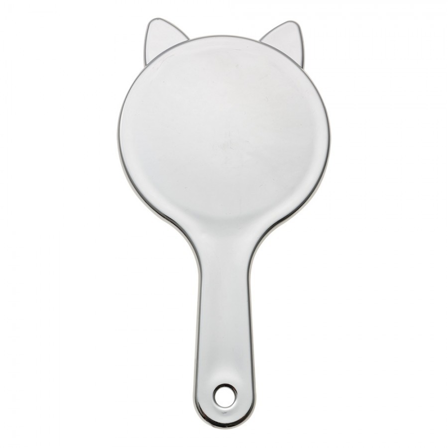 Hair Brush 19x10x3 Cm Silver Colored Plastic Cat - 19*10*3 cm