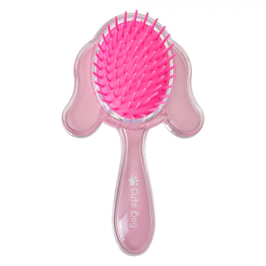 Hair Brush 15x9x3 Cm Pink Plastic Dog - 15*9*3 cm