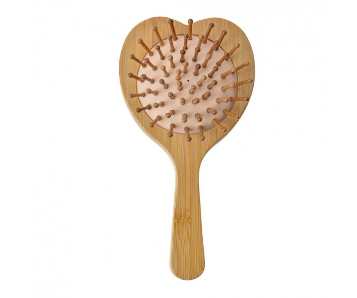 Hair Brush 15x8x3 Cm Beige Brown Plastic Glass Heart Heart-Shaped - 15*8*3 cm Clayre & Eef
