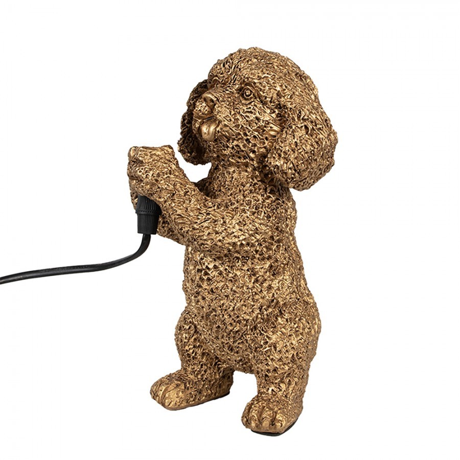 Table Lamp Dog 11x13x23 Cm Gold Colored Plastic - 11*13*23 cm E14/ma* 1*40W