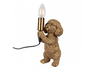 Table Lamp Dog 11x13x23 Cm Gold Colored Plastic - 11*13*23 cm E14/ma* 1*40W