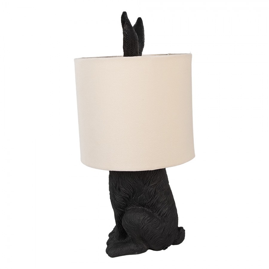 Černá stolní lampa králík s bílým stínidlem Rabbi - Ø 20*43 cm