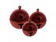 Set 3ks červená dekorace rolnička Bell - Ø 62 / Ø 52 / Ø 42 cm