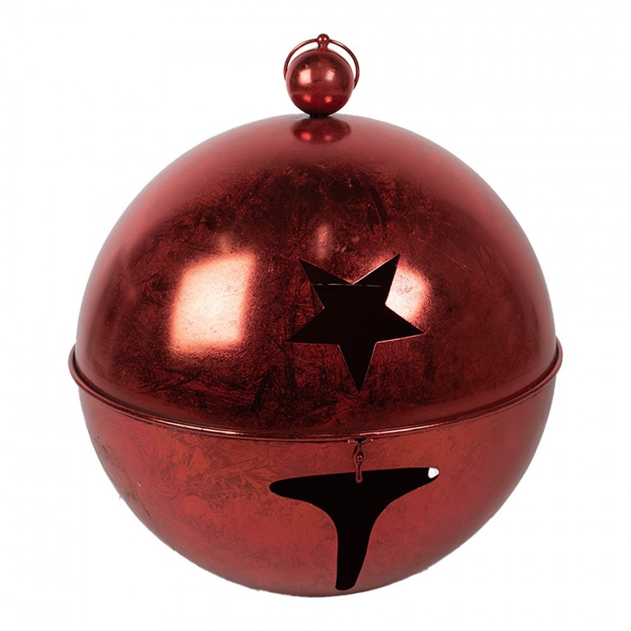 Set 3ks červená dekorace rolnička Bell - Ø 62 / Ø 52 / Ø 42 cm