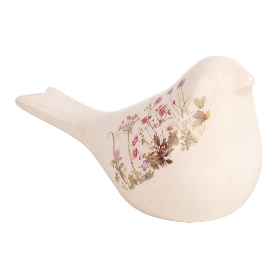 Keramická dekorace ptáček s lučními květy Flowers of Love M - 22*9*12 cm
