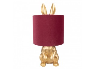 Table Lamp Rabbit ? 20x42 Cm Gold Colored Red Plastic - 20,00 cm