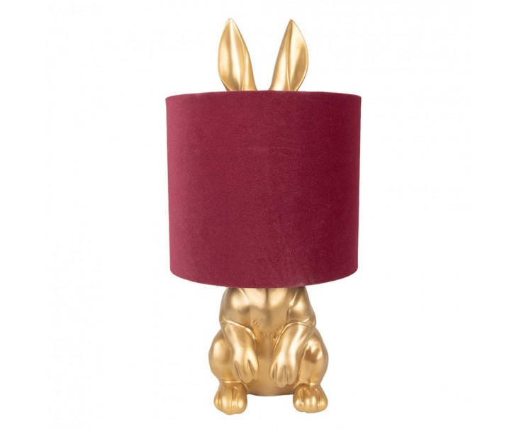 Table Lamp Rabbit ? 20x42 Cm Gold Colored Red Plastic - 20,00 cm Clayre & Eef