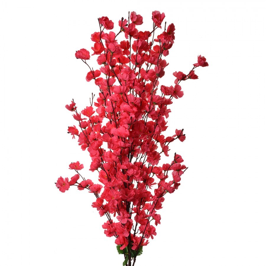 Dekorace umělá větvička s fuchsiovými květy - 40*10*100 cm