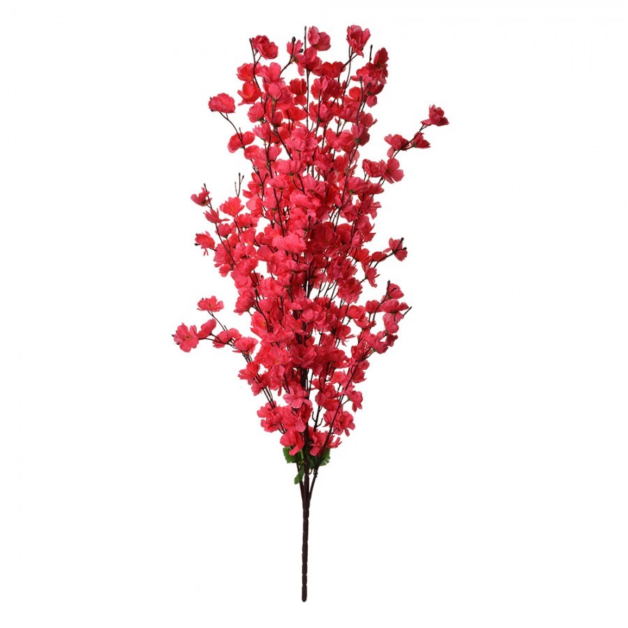 Dekorace umělá větvička s fuchsiovými květy - 40*10*100 cm