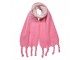 Winter Scarf Women 32x220 Cm Pink Synthetic Rectangle Scarf - Fashion Clayre & Eef