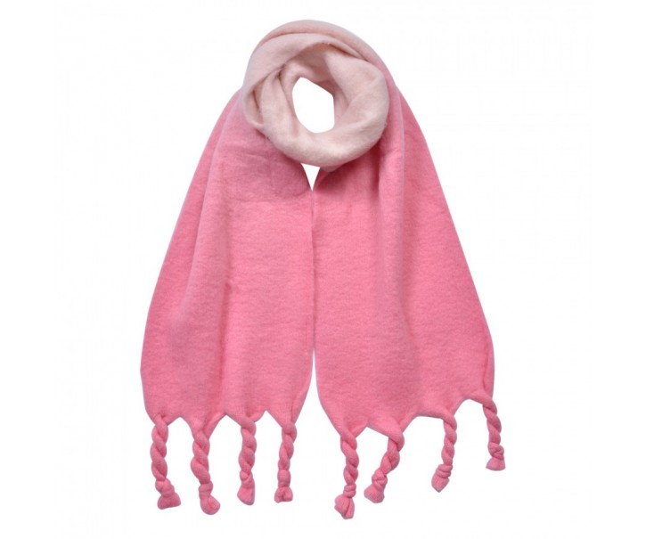 Winter Scarf Women 32x220 Cm Pink Synthetic Rectangle Scarf - Fashion Clayre & Eef