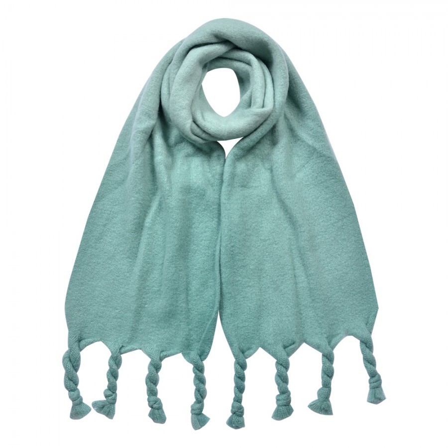 Winter Scarf Women 32x220 Cm Green Synthetic Rectangle Scarf - Fashion