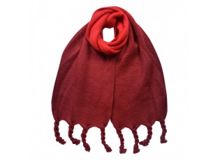 Winter Scarf Women 32x220 Cm Red Synthetic Rectangle Scarf - Series
