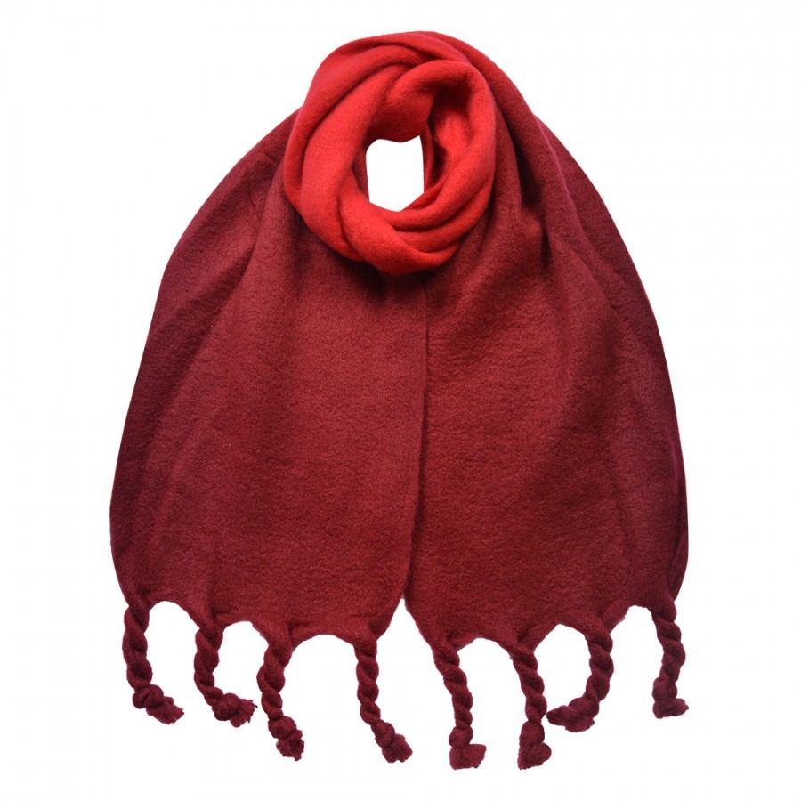 Winter Scarf Women 32x220 Cm Red Synthetic Rectangle Scarf - Series
