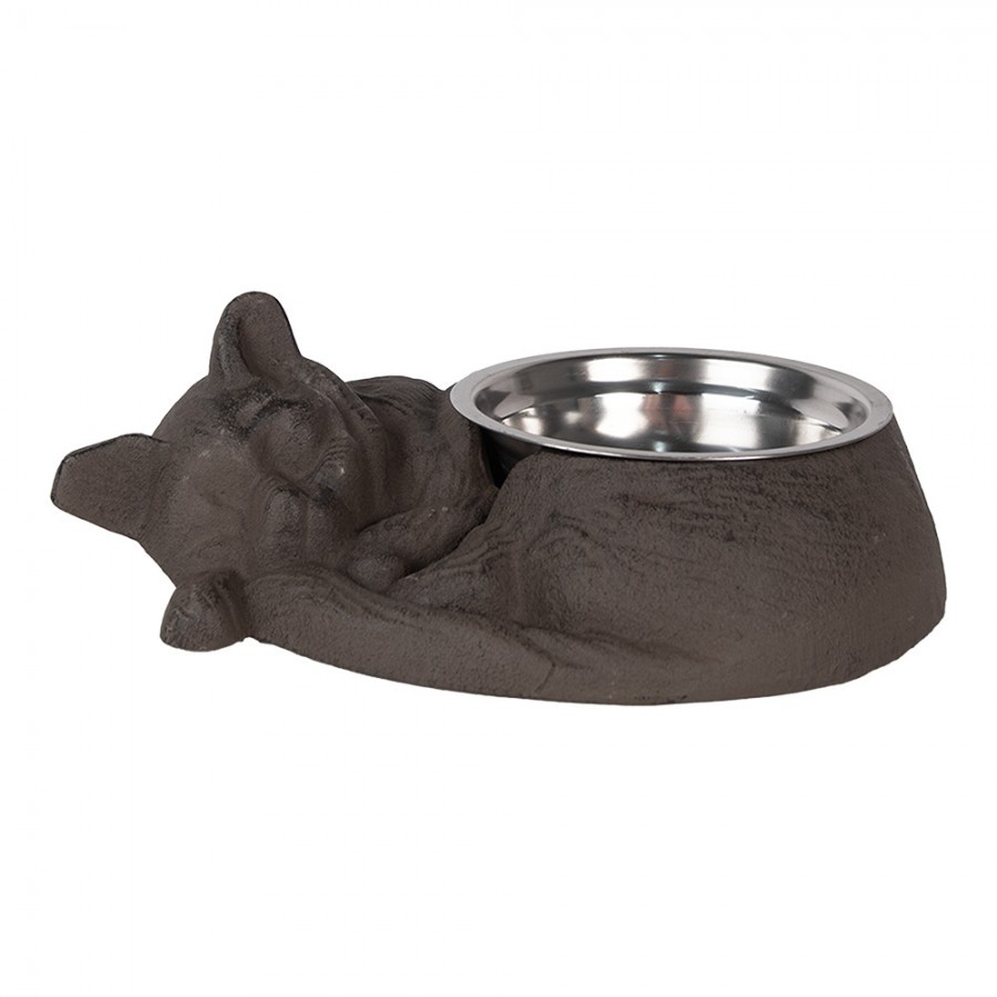 Miska pro kočky ve tvaru hnědé litinové kočky - 32*23*10 cm / 325 ml