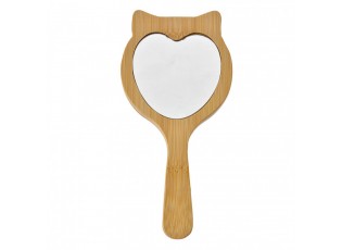 Hair Brush 16x8x3 Cm Brown Beige Wood Glass Cat - 16*8*3 cm