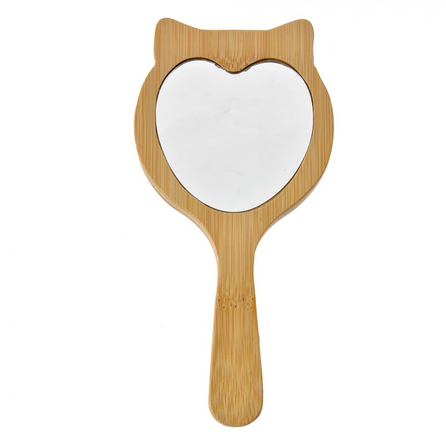 Hair Brush 16x8x3 Cm Brown Beige Wood Glass Cat - 16*8*3 cm