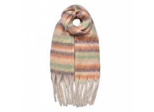 Winter Scarf Women 39x200 Cm Beige Synthetic Rectangle Scarf - Fashion