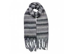 Winter Scarf Women 39x200 Cm Grey Synthetic Rectangle Scarf - Fashion