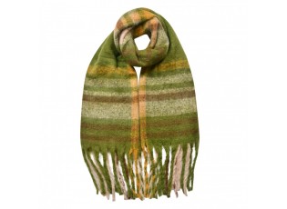Winter Scarf Women 39x200 Cm Green Brown Synthetic Rectangle Scarf - Series