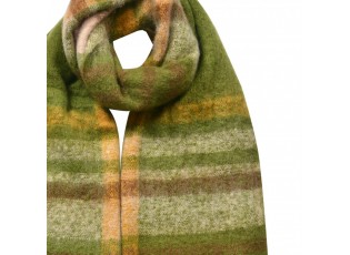 Winter Scarf Women 39x200 Cm Green Brown Synthetic Rectangle Scarf - Series