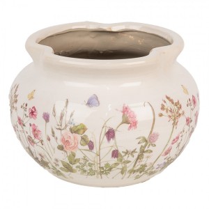 Keramický obal na květináč s lučními květy Flowers of Love S - Ø 23*16 cm