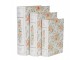 Storage Box Set Of 3 Books 29x24x7/25x20x6/22x16x5 Cm White Green Cardboard Flowers Rectangle - 7,00 cm Clayre & Eef
