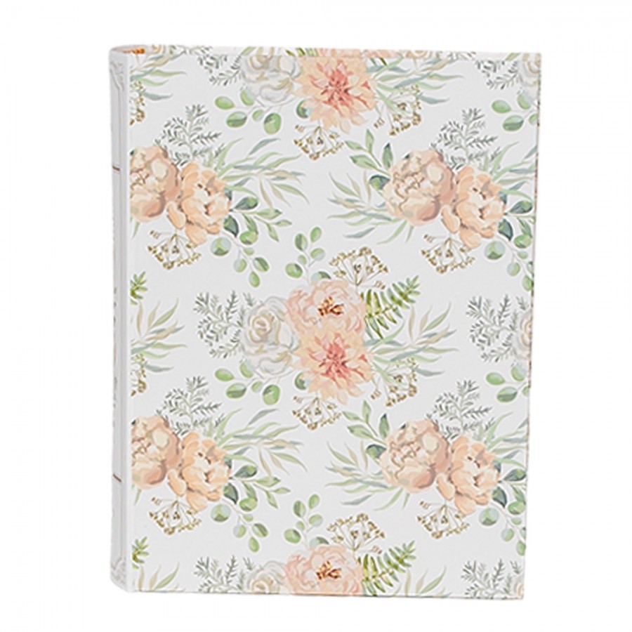 Storage Box Set Of 3 Books 29x24x7/25x20x6/22x16x5 Cm White Green Cardboard Flowers Rectangle - 7,00 cm