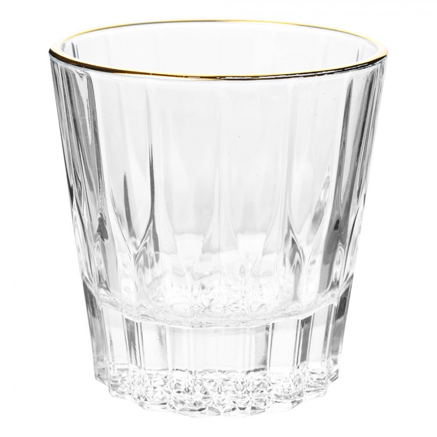 Sklenička na vodu se zlatým proužkem Gold line - Ø 9*9 cm / 200 ml