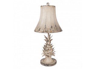 Béžová antik kovová stolní lampa Brocante pineapple - Ø 30*64cm E27/ 1*60W