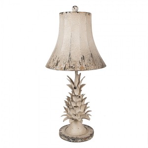 Béžová antik kovová stolní lampa Brocante pineapple - Ø 30*64cm E27/ 1*60W