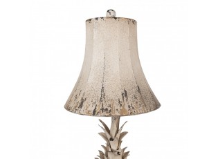 Béžová antik kovová stolní lampa Brocante pineapple - Ø 30*64cm E27/ 1*60W