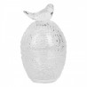 Skleněná dóza vajíčko s víkem s ptáčkem - Ø 9*16 cm Barva: transparentníMateriál: skloHmotnost: 0,50 kg