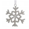 Champagne antik závěsná sněhová vločka s korálky Snowflake - 9 cm Barva: champagne antikMateriál: kov, sklo