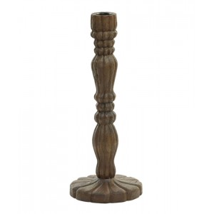 Dřevěný svícen na úzkou svíčku Jeraldo - Ø 15*38 cm